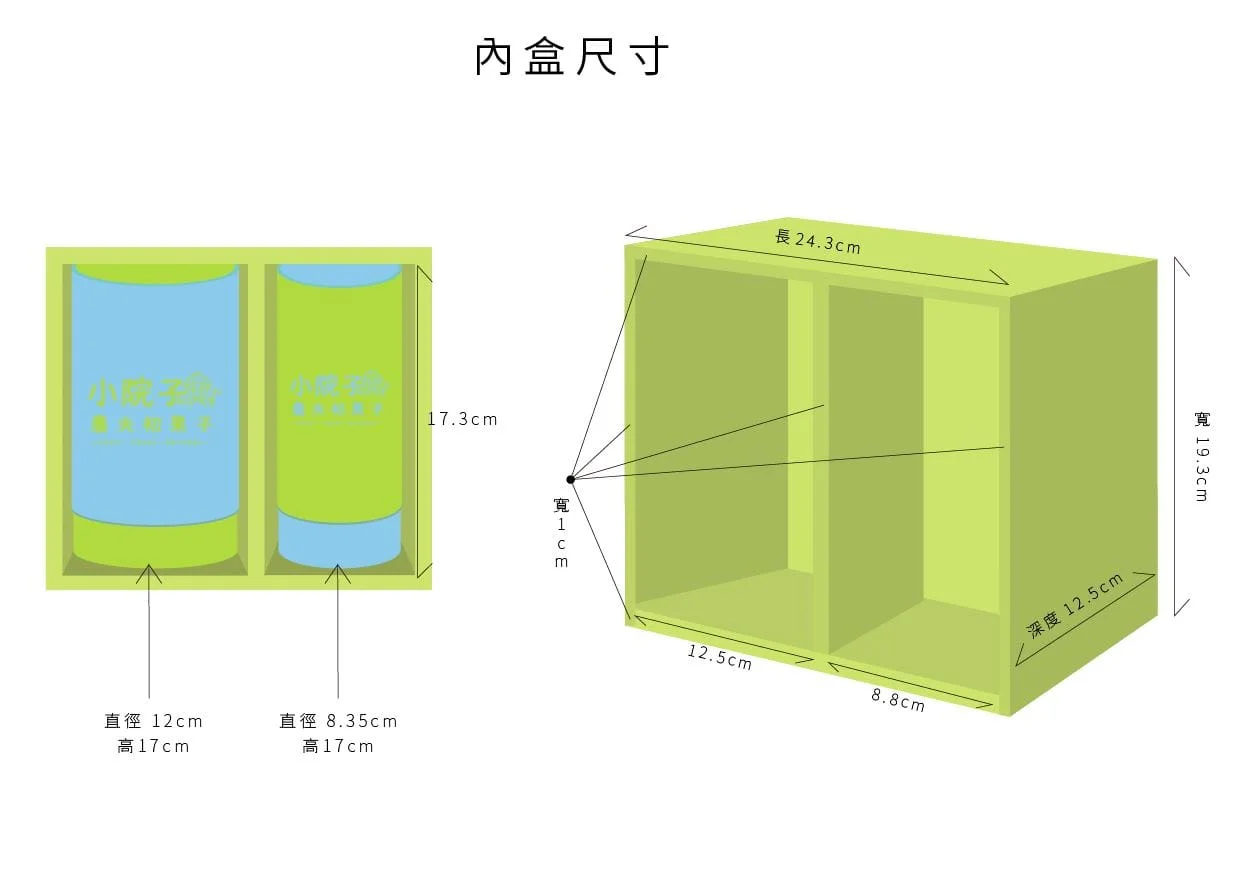 小院子龍眼乾雙圓罐禮盒設計