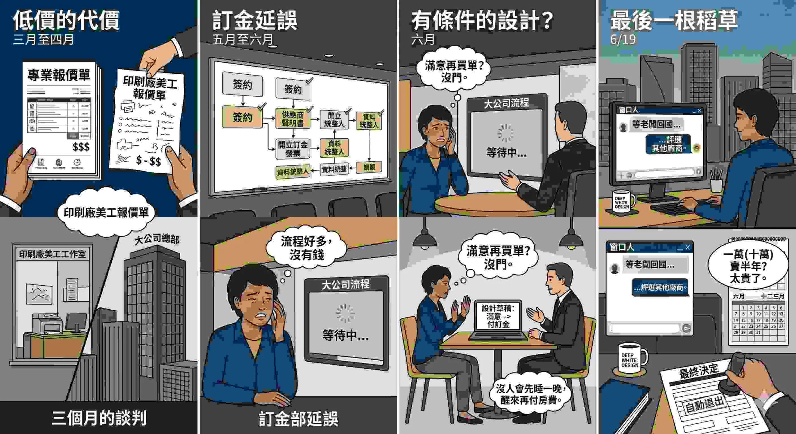 專業設計價值、設計公司比價、印刷廠美工、設計師心情隨筆、深白設計。